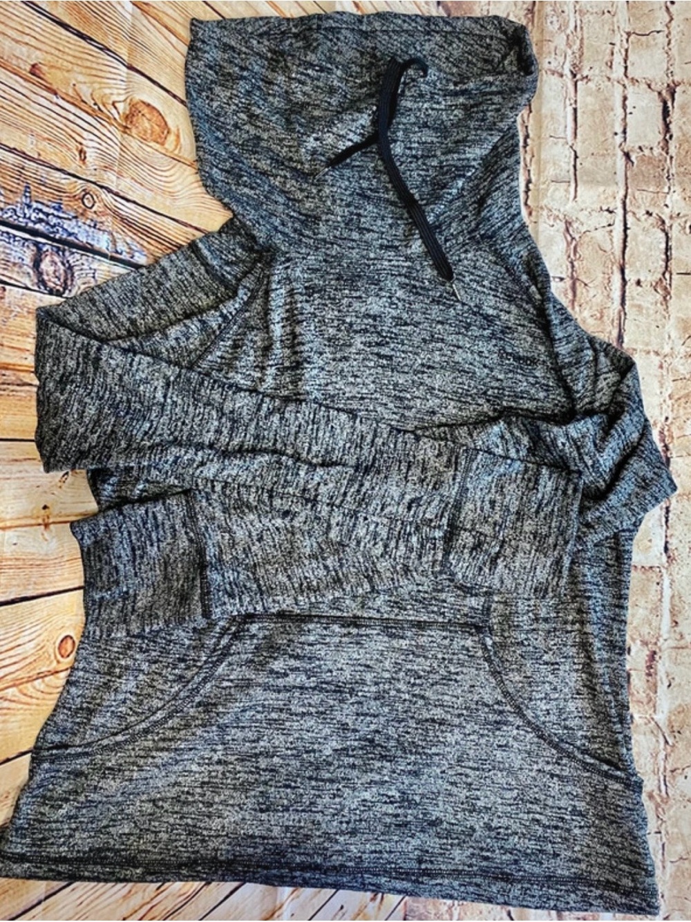 Reebok Gray Marled Hoodie Top